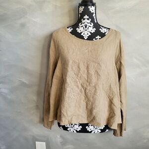 Completo Lino by Arthurio Top Linen Langenlook  No Size  Taupe Color